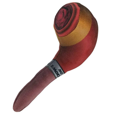 Soft plush squeaky dog toy from Fetch & Purr, designed for dogs to chew and play with, featuring colorful fabric and a squeaker inside.