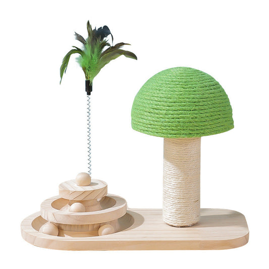 Interactive wooden cat toy from Fetch & Purr featuring colorful, engaging elements designed to entertain and stimulate cats.