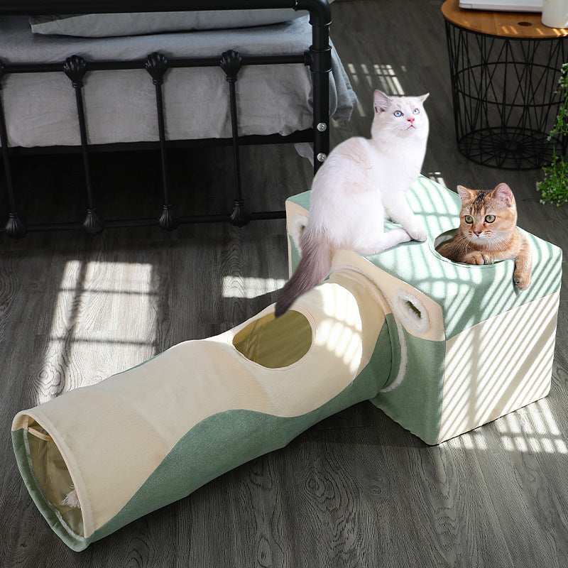 Soft, plush luxury cat cave bed by Fetch & Purr, featuring cozy, enclosed space for cats to rest and hide comfortably.