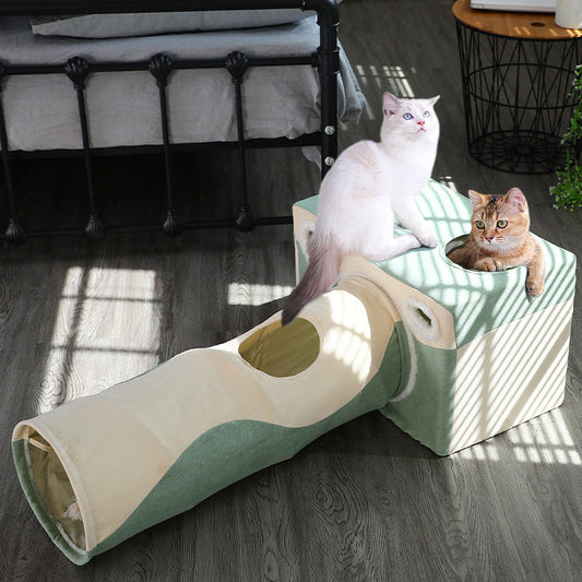 Soft, plush luxury cat cave bed by Fetch & Purr, featuring cozy, enclosed space for cats to rest and hide comfortably.