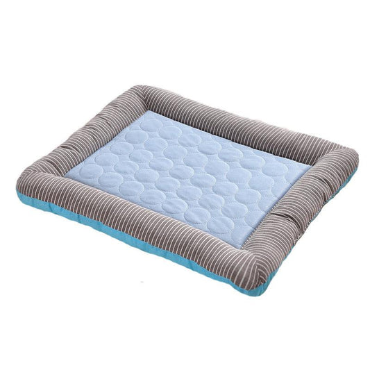 Soft pet Cold Sense Cool Pad from Fetch & Purr with a plush cover, designed to keep pets cool and comfortable.