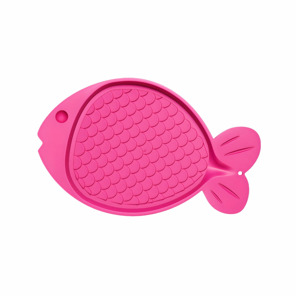 Pink spill-proof cat feeding mat from Fetch & Purr, designed to keep food and water spills contained during pet mealtime.