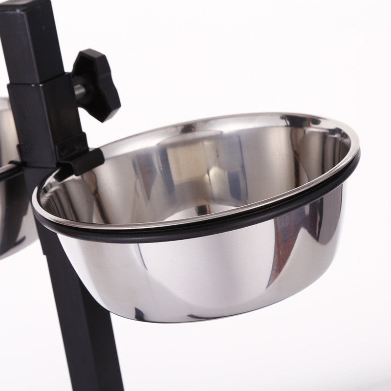 Stainless steel liftable dog bowl from Fetch & Purr, designed for easy handling and durable pet feeding.