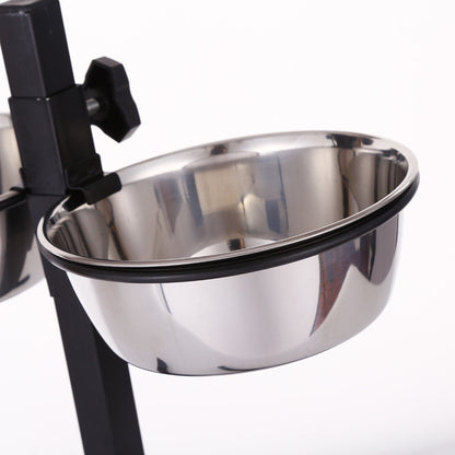 Stainless steel liftable dog bowl from Fetch & Purr, designed for easy handling and durable pet feeding.
